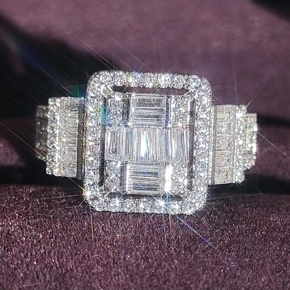 Jewelry - LUXURY ENGAGEMENT S925 STERLING SILVER DIAMOND RING, BEAUTIFUL RING, SHINY RING.